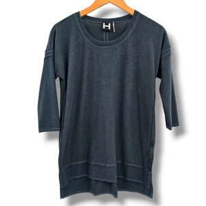 H‎ By Bordeaux Women's Exposed Seam Fuzzy Brushed Knit Sweater Size Small